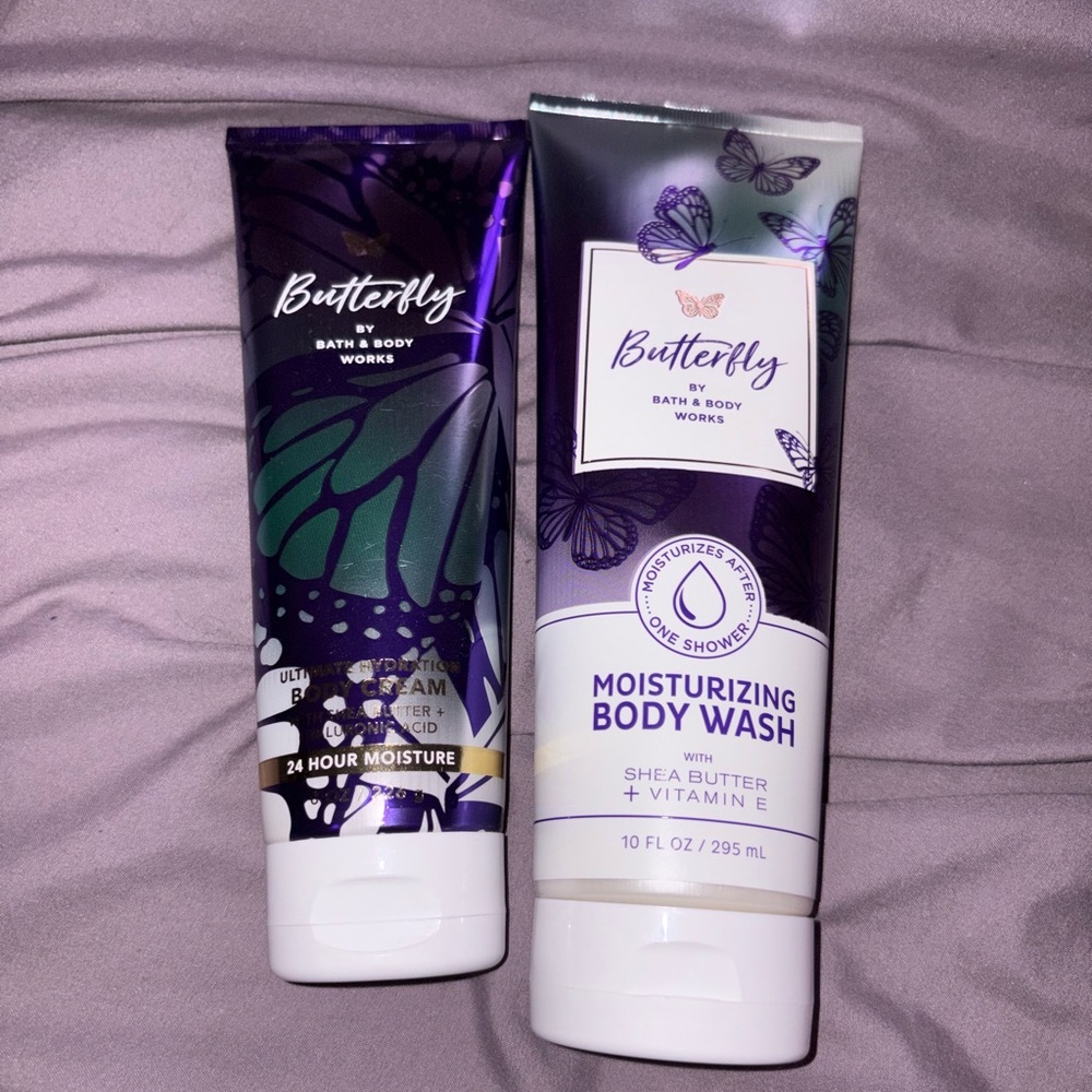 Bath & Body Works Butterfly Body Wash - Purple and White